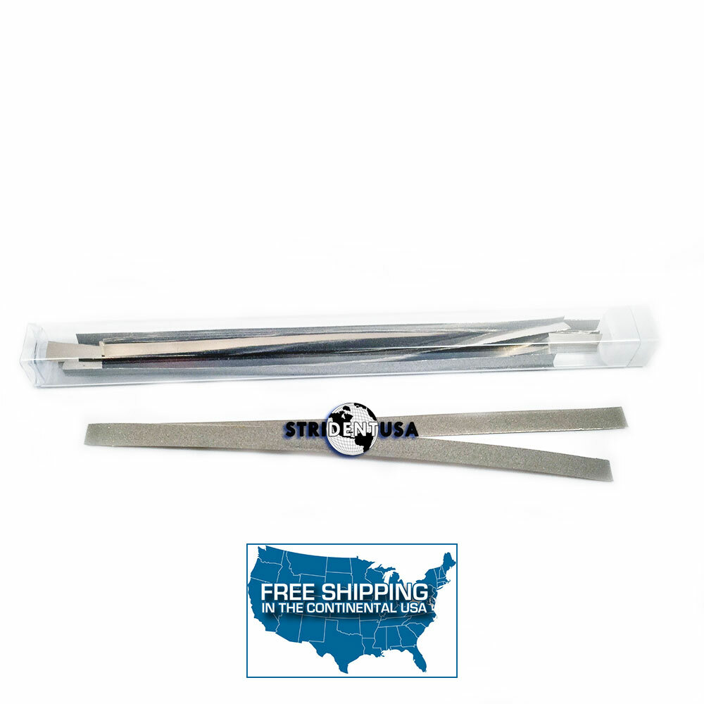 24 Dental Polishing Strips Stainless Steel 4 mm Medium Grit (ONE SIDE)