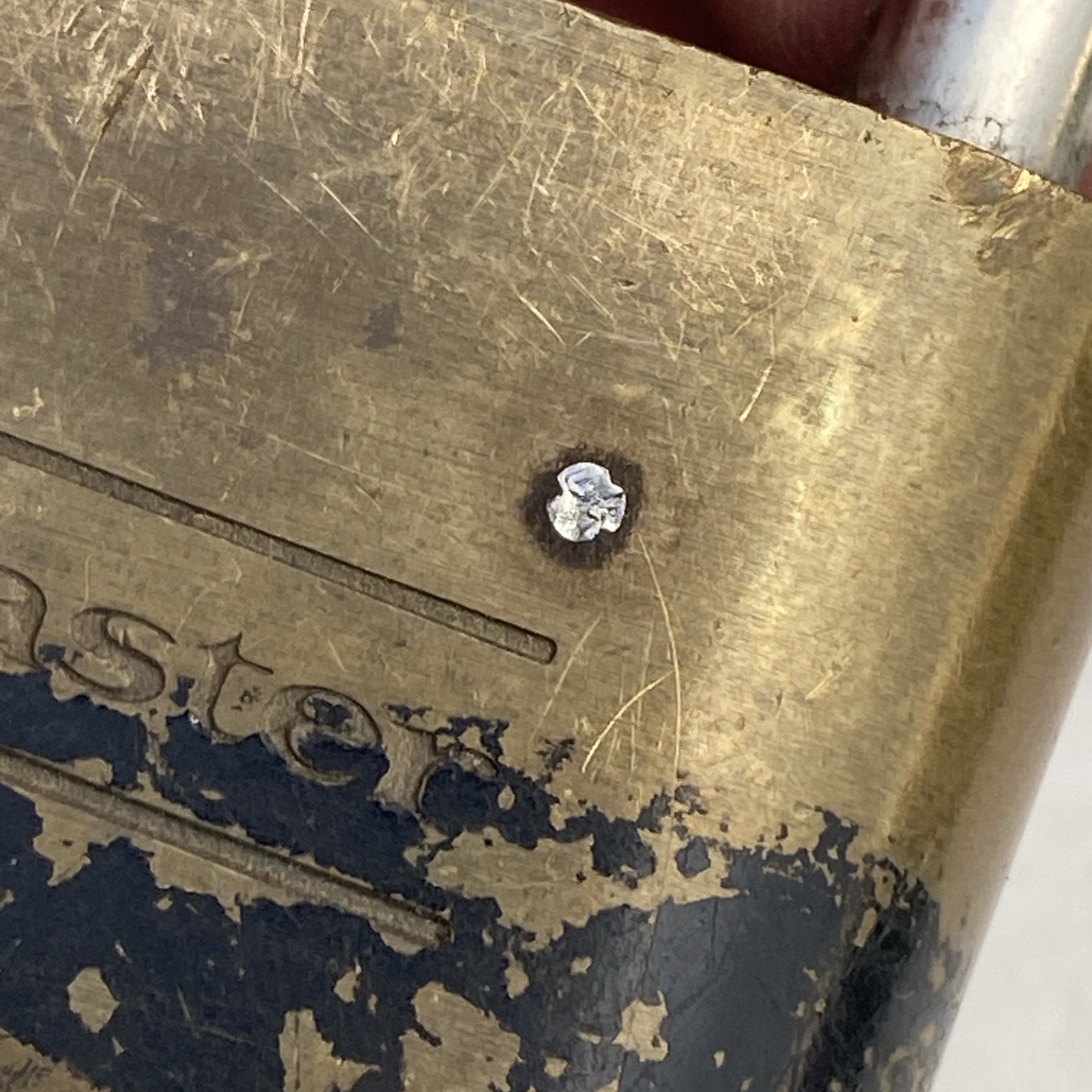 Vtg Master Case Hard Solid Brass 175 4 digit Combination Padlock Unknown Code