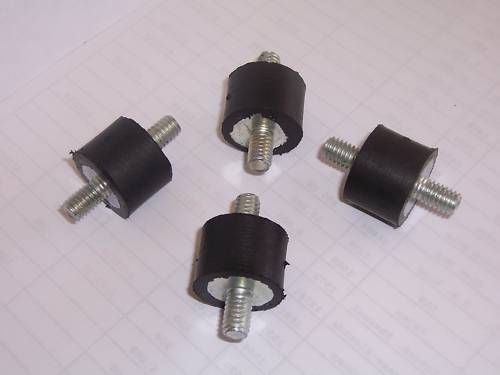 4 Rubber Vibration Isolator Mounts 5/16-18 (1″ DIAMETER x 3/4″ THICK) BRAND NEW
