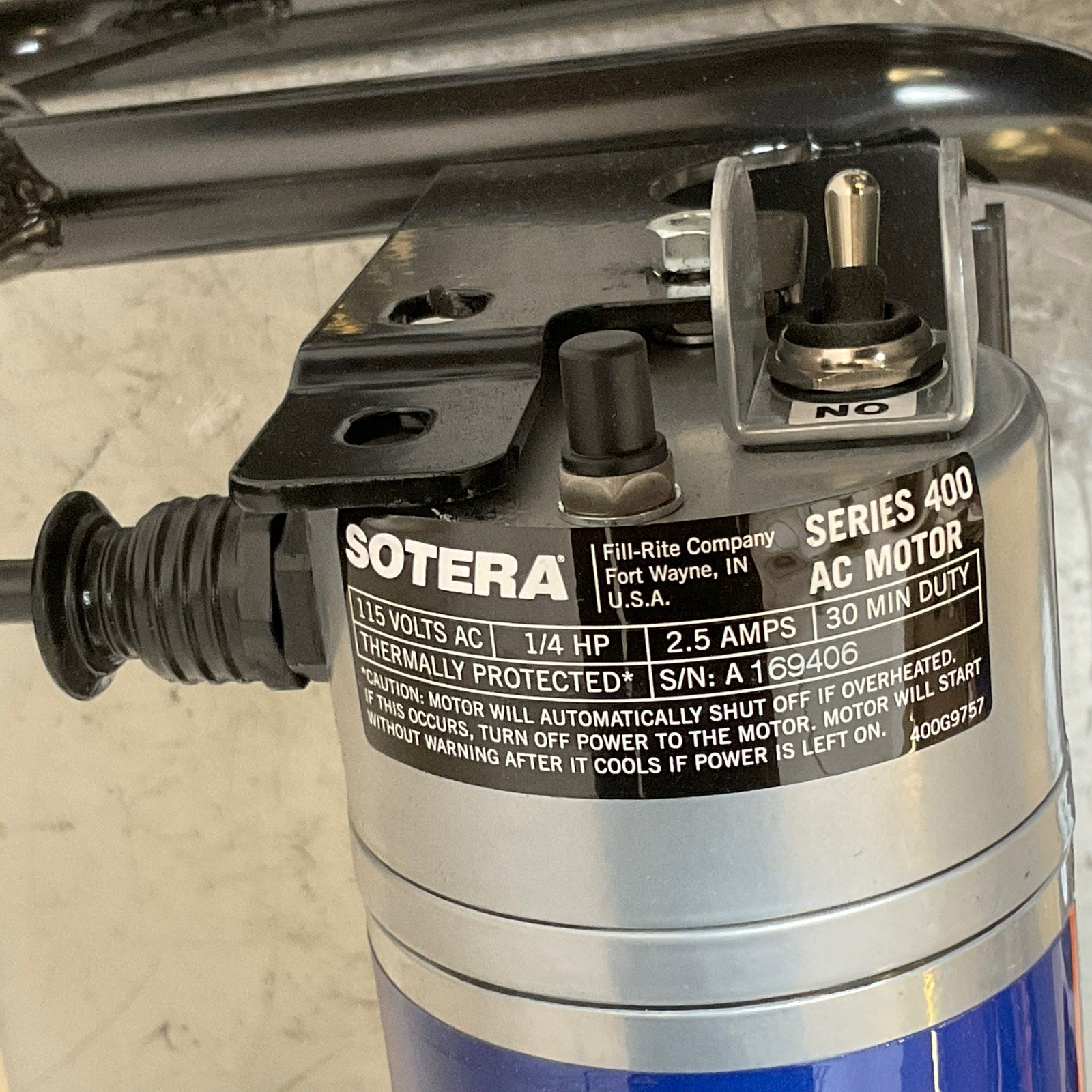 SOTERA SS465BX713 Electric Drum Pump 1/4hp 115V 13gpms