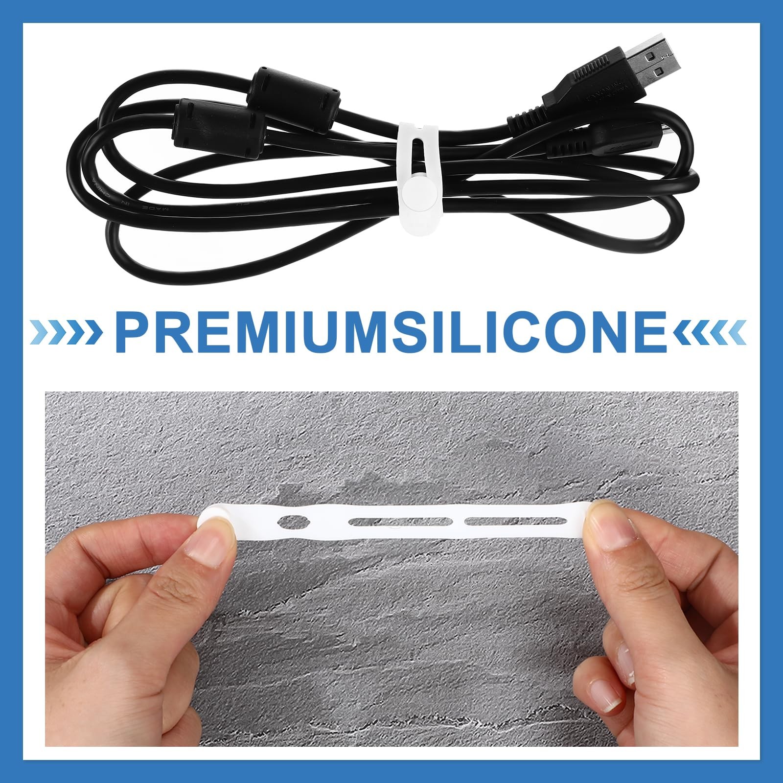 Tellegloww 42 Pcs Silicone Cable Ties Reusable Cord 3.15 Inch, Multicolor,