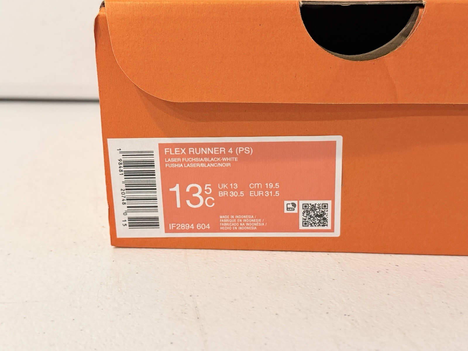 EMPTY BOX ONLY 9x7x3.5 in Nike Flex Runner 4 Little Kid Shoes Size 13.5 NO SHOES
