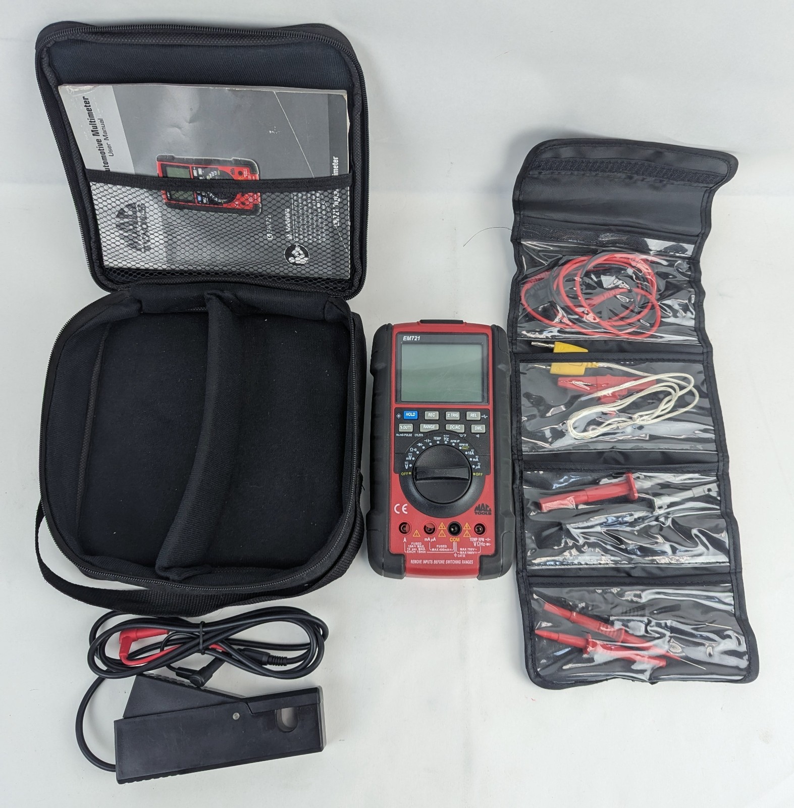 MAC Tools EM721 Automotive Digital Multimeter Kit with Leads – Case – Manual