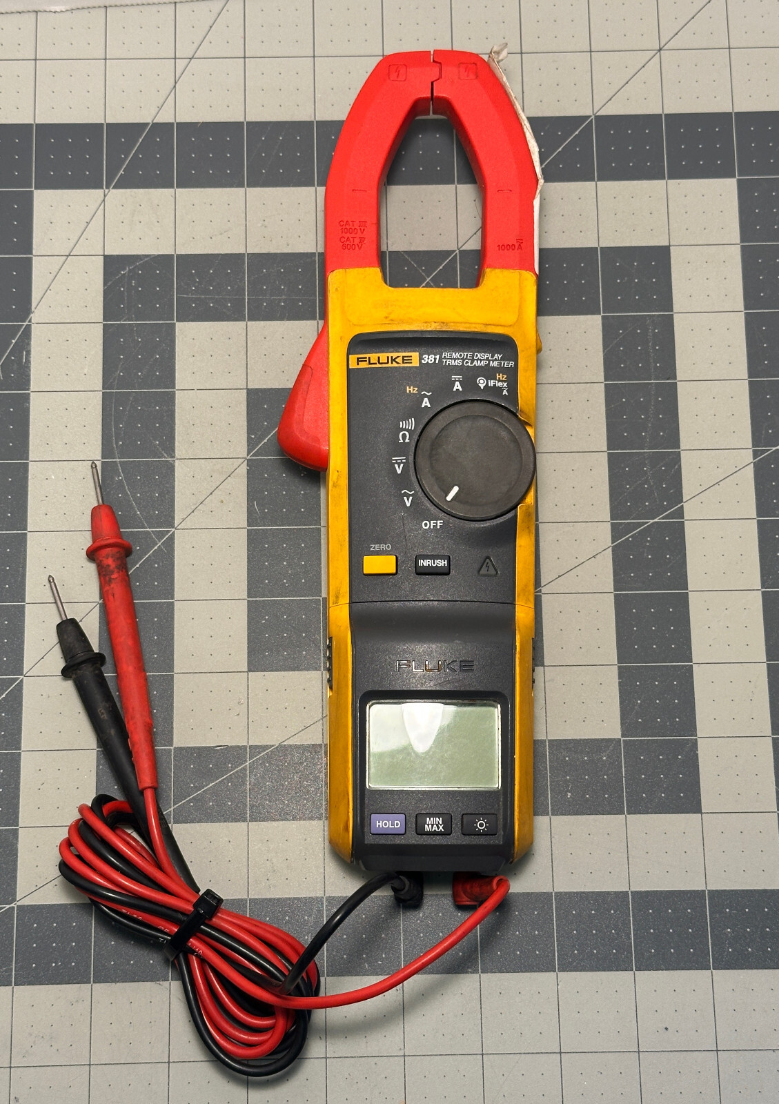 Fluke 381 Remote Display TRMS AC/DC Clamp Meter Multimeter w/ Probe Leads!
