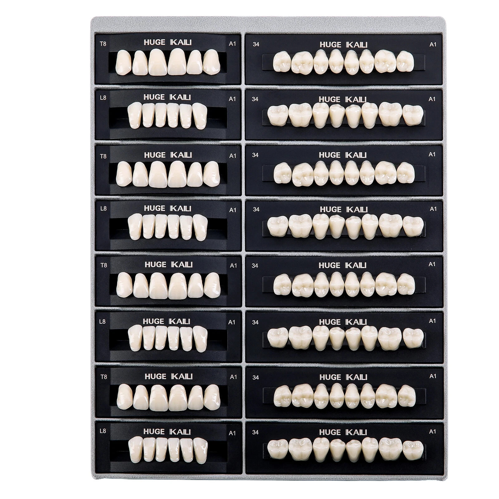 28Pcs/Set Dental Acrylic Resin Denture False Teeth A1 A2 A3/T6 T8 Upper &Lower