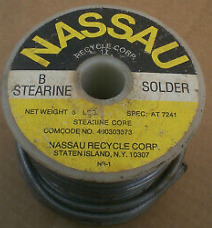 NASSAU Lead Stearine Core Solder – 2 oz Two Foot “Special Alloy”