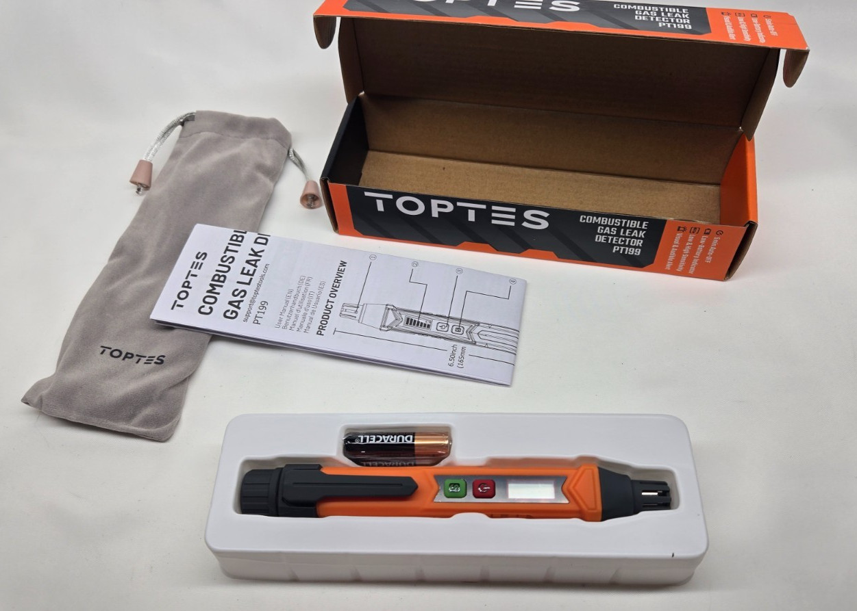Toptes PT199 Natural Gas Leak Detector with Audible & Visual Alarm, Portable Gas