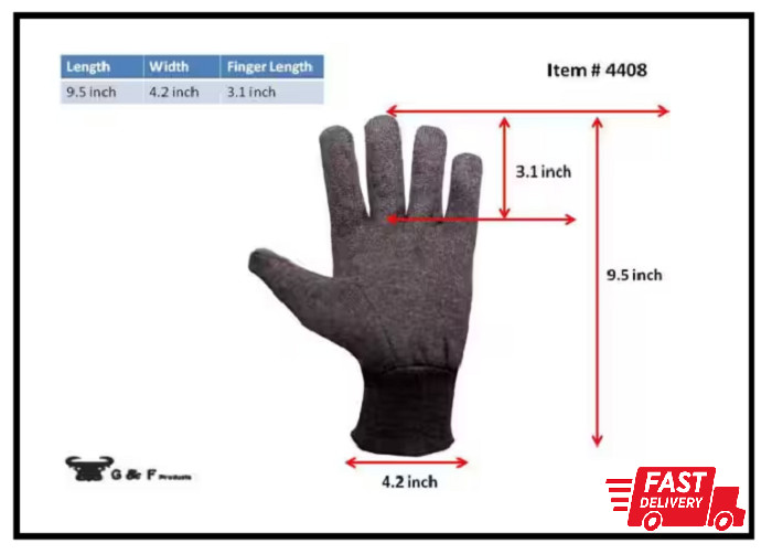 Xlarge Brown Jersey Gloves (12-pairs) | Work Heavy Cotton By Sold Knit Dozen F