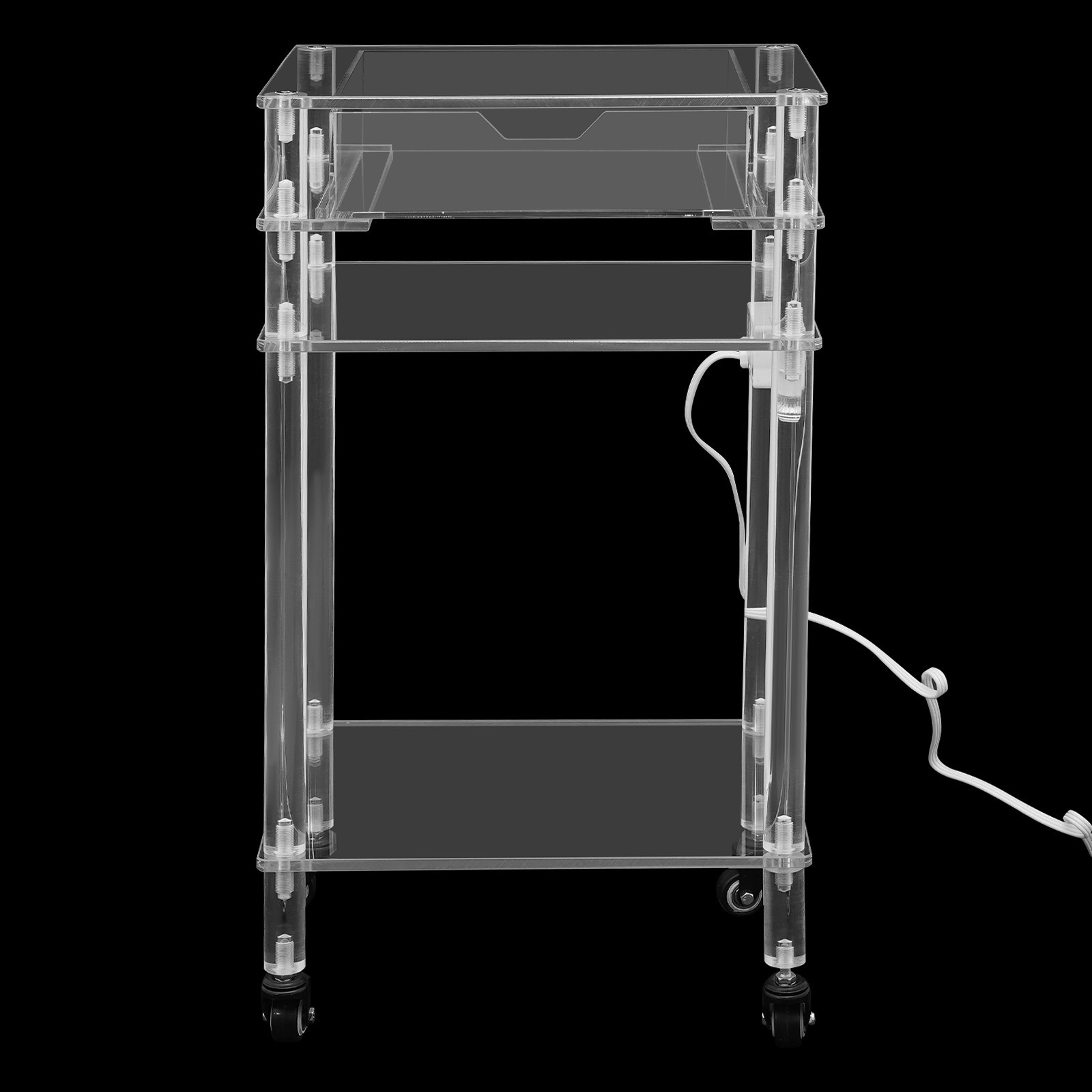 Acrylic Printer Stand Printer Stand W Wheels&Us Standard Plug Office Furniture