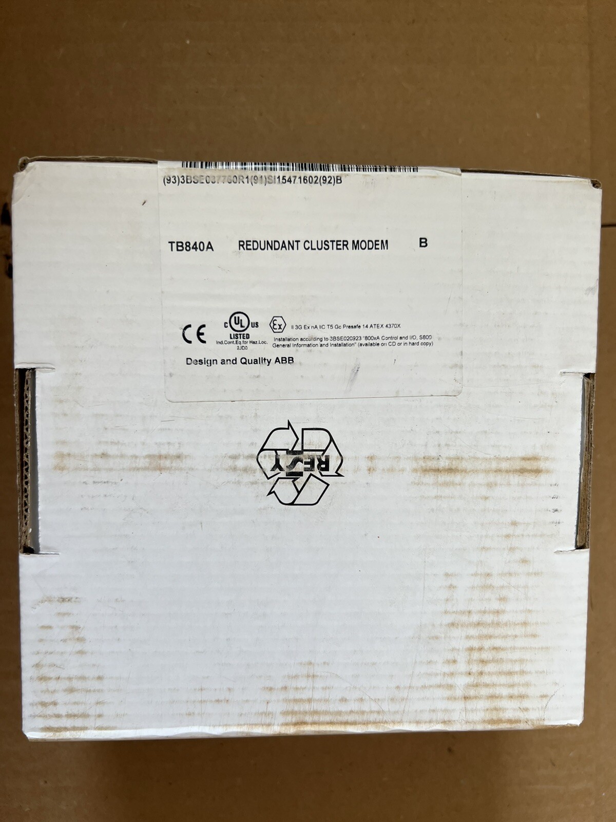 ABB 3BSE037760R1 TB840A Redundant Cluster Module PR:B