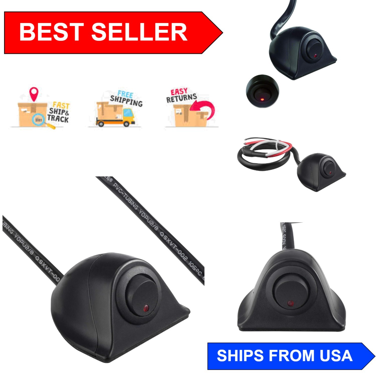 Universal DIY Rocker Switch – 12V Touch Control for Enhanced Vehicle Lighting