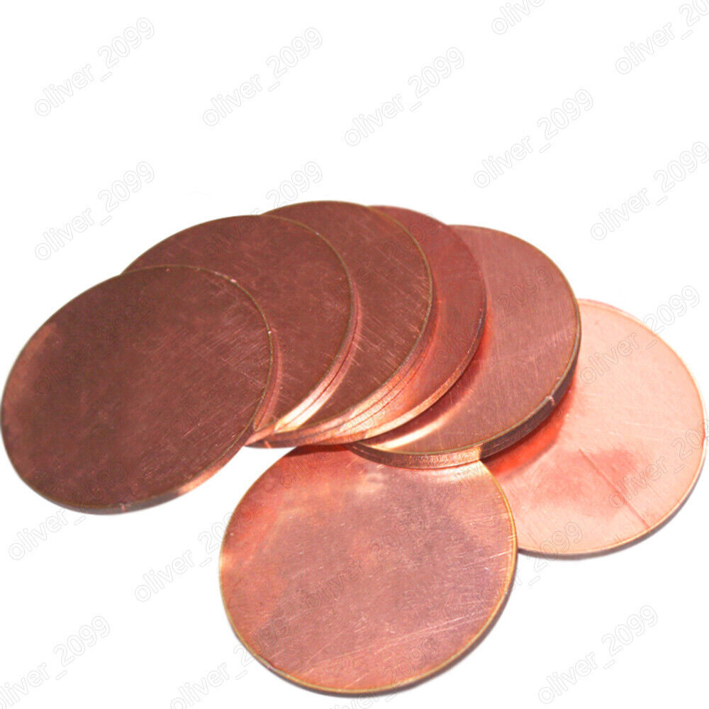 Pure copper Cu Metal Sheet Round Copper Sheet Solid Copper Disc Select Size