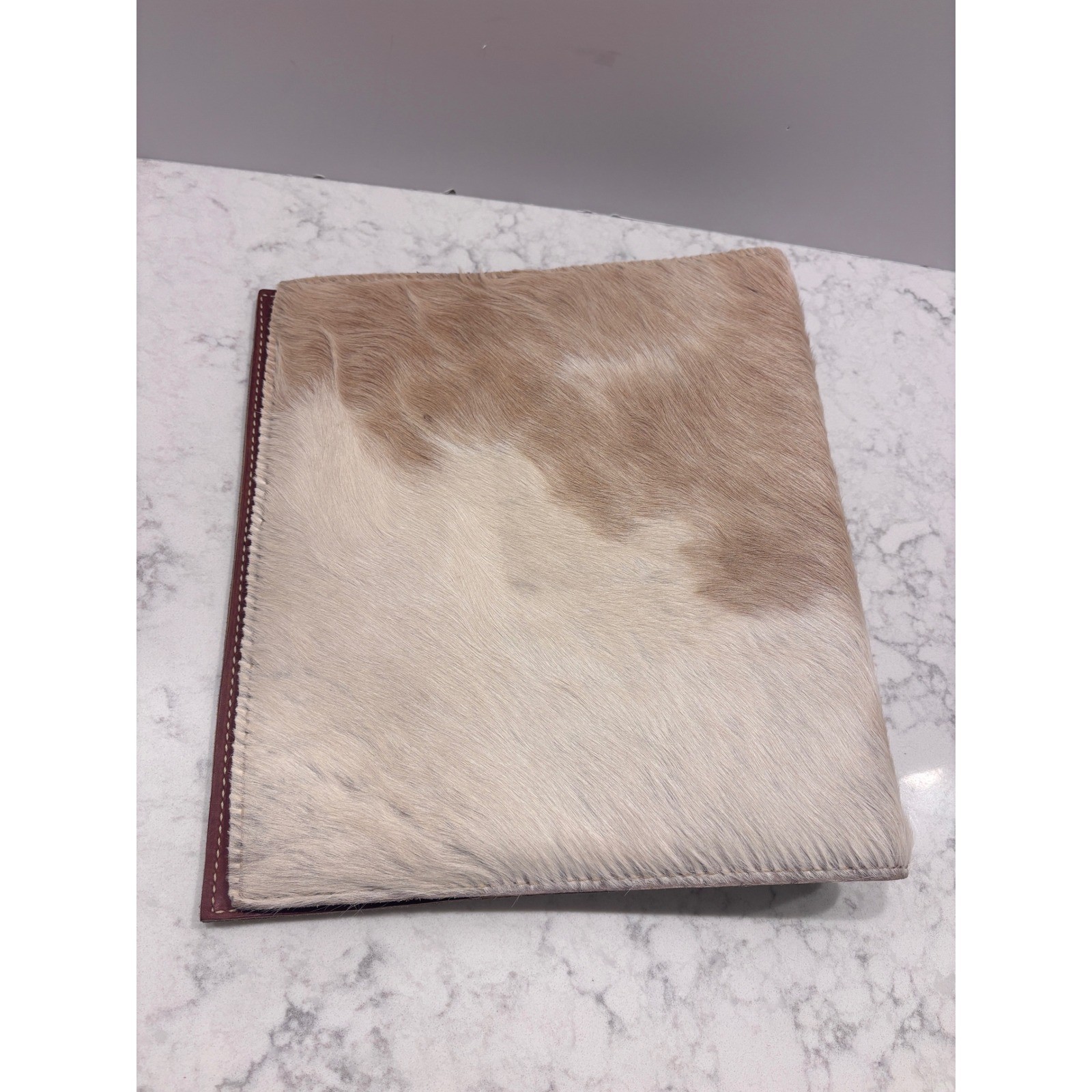 Genuine Cowhide Leather 3 Ring Binder Cover Tan Western Handmade Photo Album