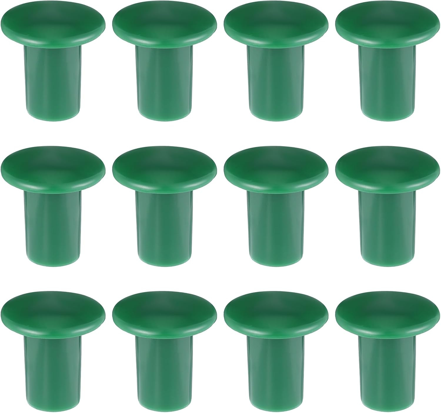 1.18X1.18X0.63 in 12PCS Rebar Caps, Mushroom Rebar End Caps Green Plastic Safety