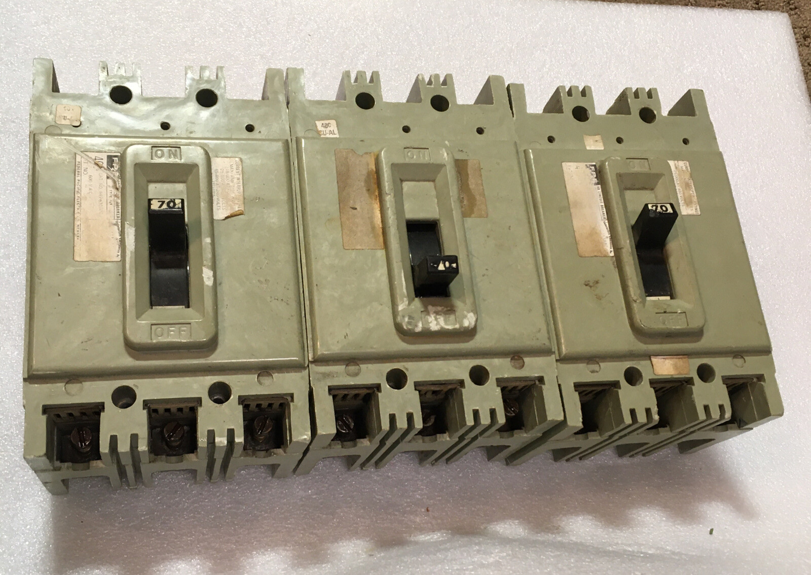 FEDERAL PACIFIC Electric HEF631070 70A 600V 3P CIRCUIT BREAKER WARRANTY FPE HEF