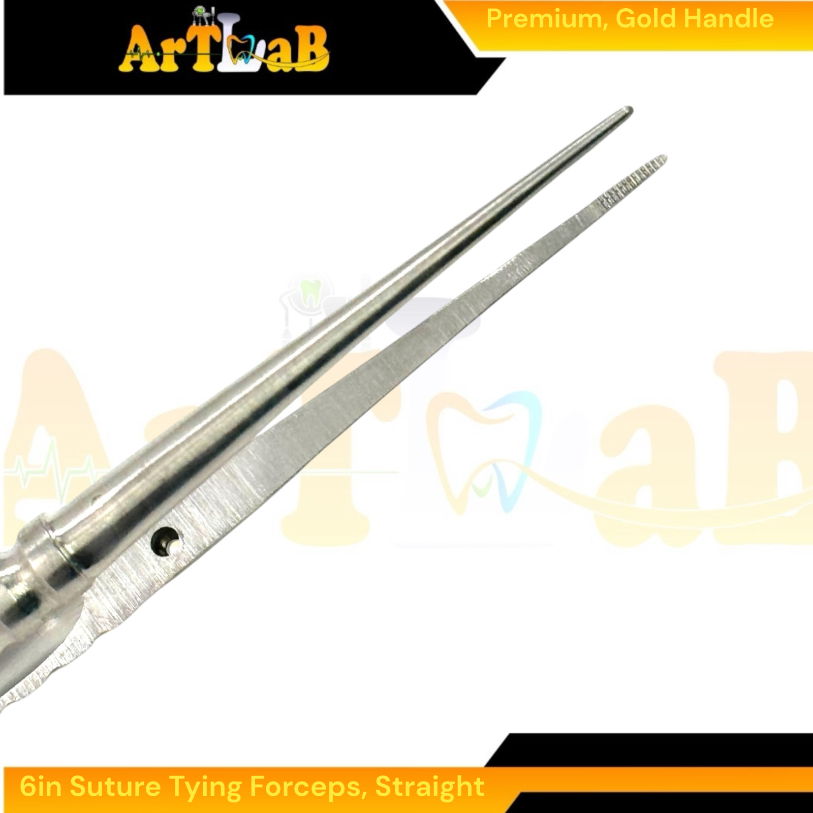 Set of 3 Castroviejo Needle Drivers Cur & Str + Suture Tying Forceps w/Guide Pin