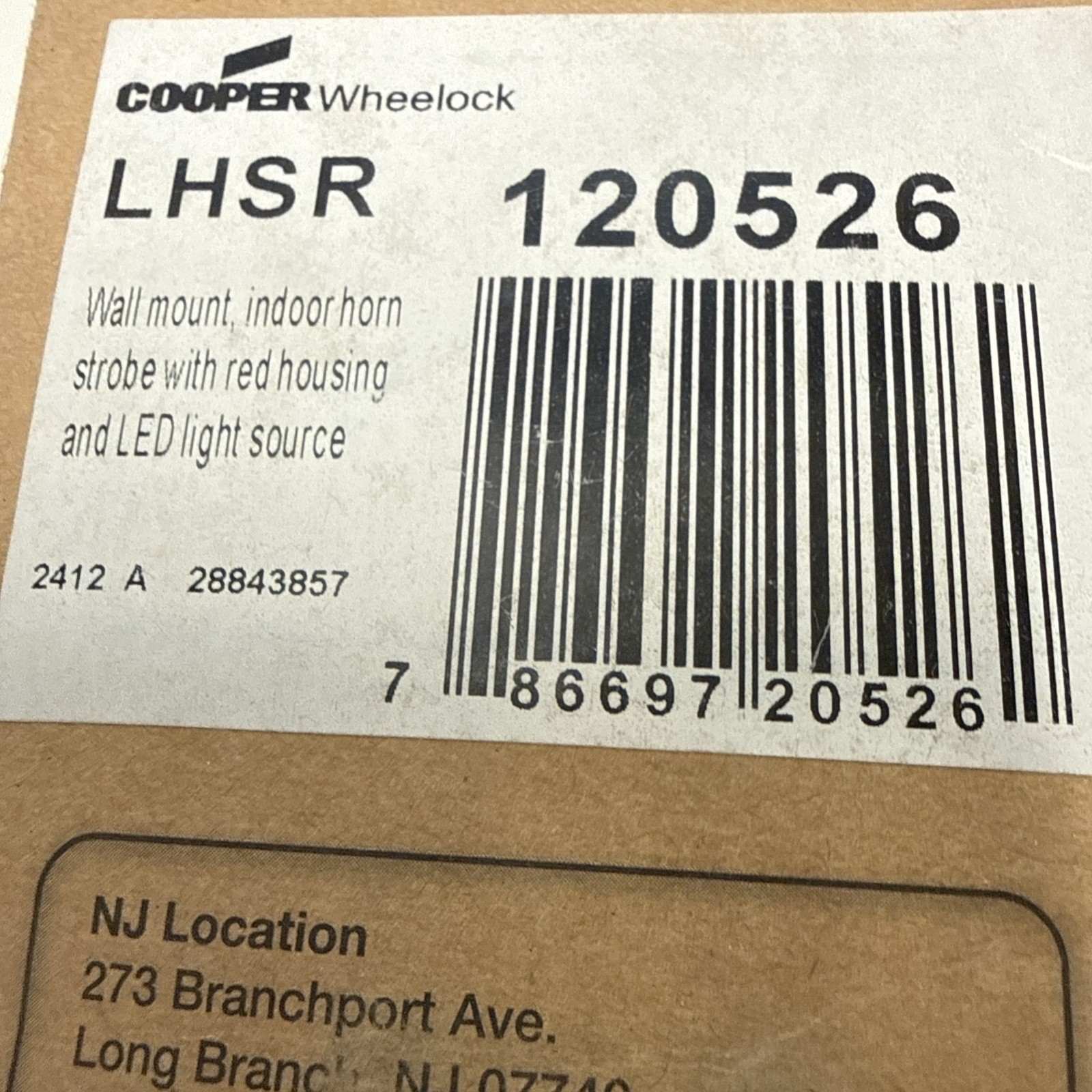 Wheelock LHSR LED Horn Strobe Fire Wall Red Surface 24V Multi-Candella