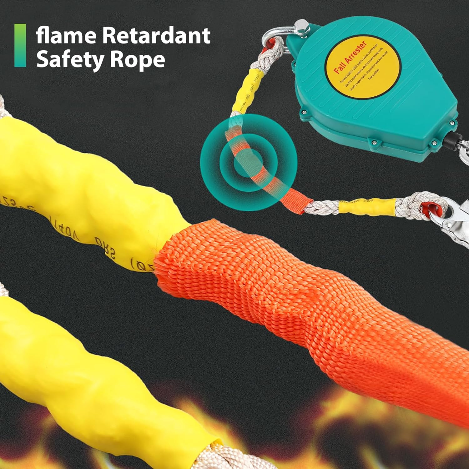 33ft/10m Self Retracting Lifeline, Heavy Duty 330lbs Retractable Safety Lanyard