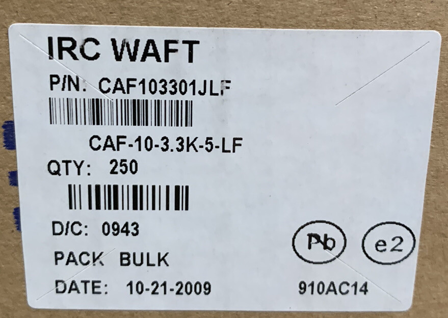 IRC WAFT CAF103301JLF Wirewound Resistor 3.3KOHM 10W, 5% (10pcs = 1 lot)