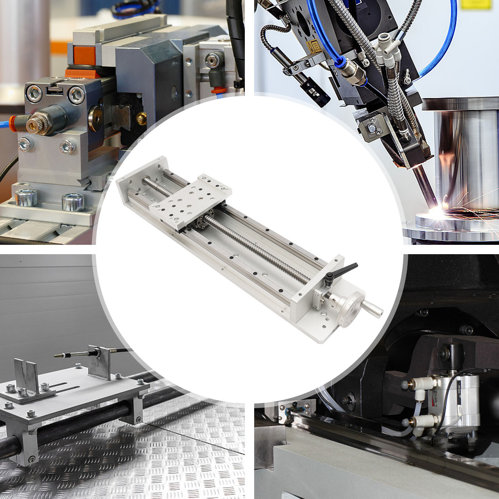 Manual Sliding Table SFU1605 Ballscrew Linear Stage Actuator Stroke:400mm+ Lock