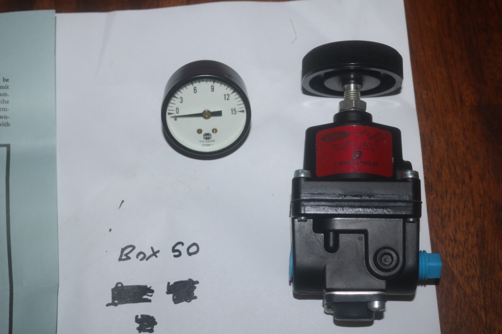 NOS Fairchild Kendall pneumatic pressure regulator model 30 0-10 PSI