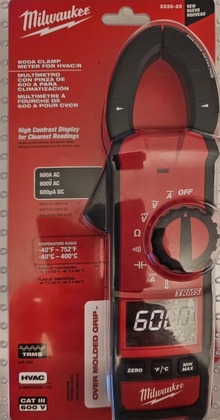 NEW Milwaukee 2236-20 600A Clamp Meter for HVAC/R FREE SHIPPING USA