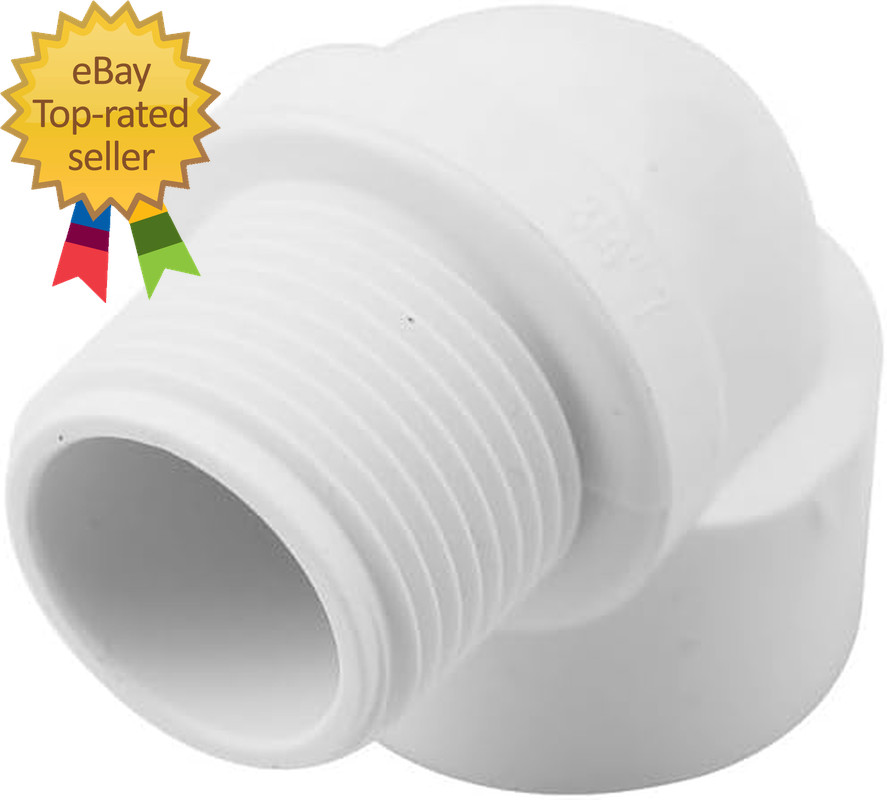 6PCS White 90 Degree Street Elbow Coupling 3/4» PVC Male Thread to Female Threa