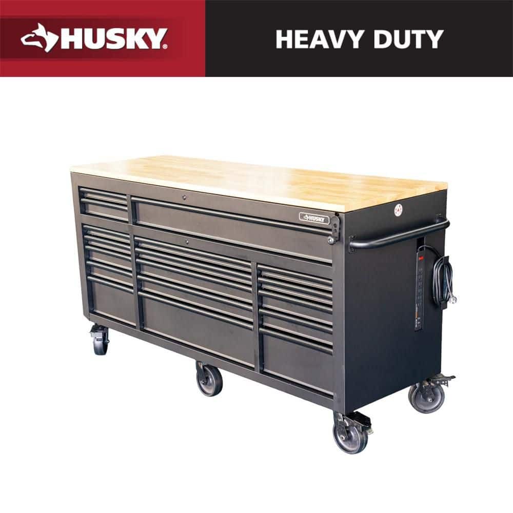 72 In. W X 24 In. D Heavy Duty 18-Drawer Mobile Workbench Cabinet with Adjustabl