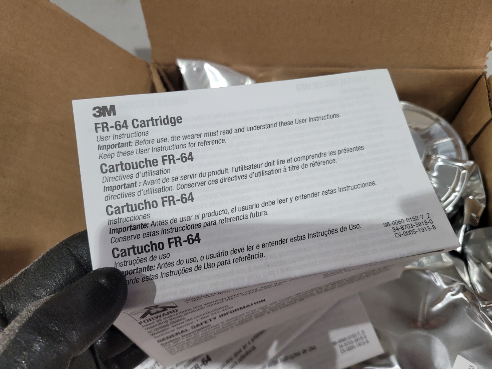 3M FR-64 NIOSH RESPIRATOR CATRIDGE FILTER EXP 2026/03 PACK OF 4