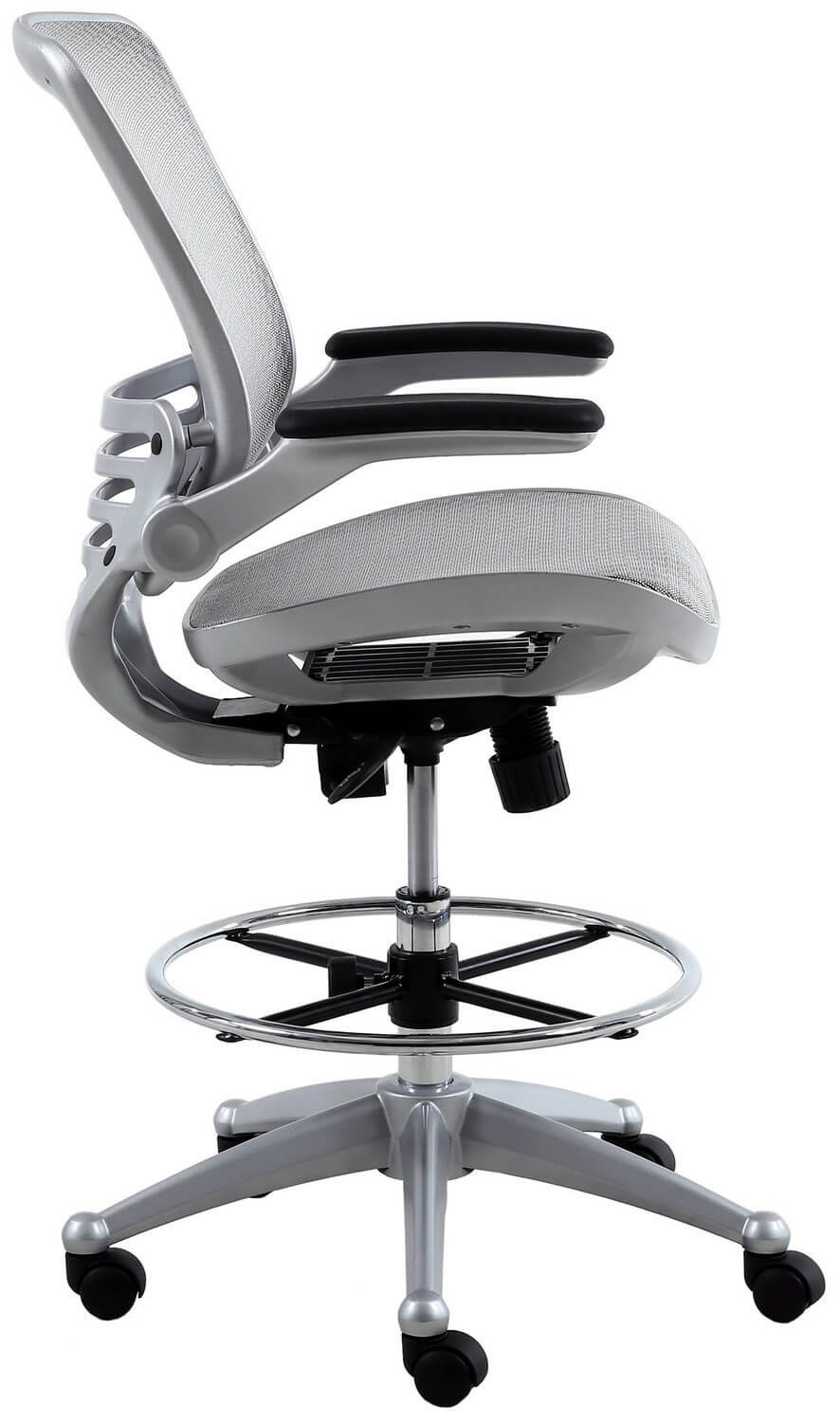 Harwick Evolve All Mesh Heavy Duty Drafting Chair – Platinum Finish [2250D-GY]