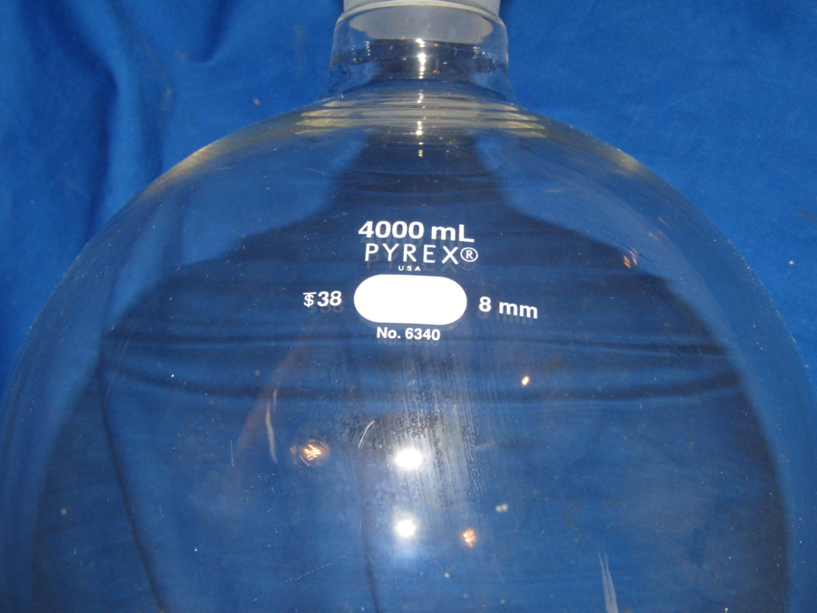 Pyrex 4000mL Separatory Funnel #38 Stopper Neck #6340