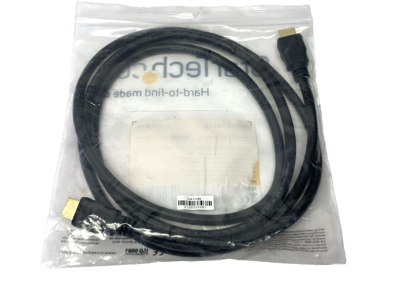 StarTech HDMM6 HDMI Cable 6′ High Speed Male to Male