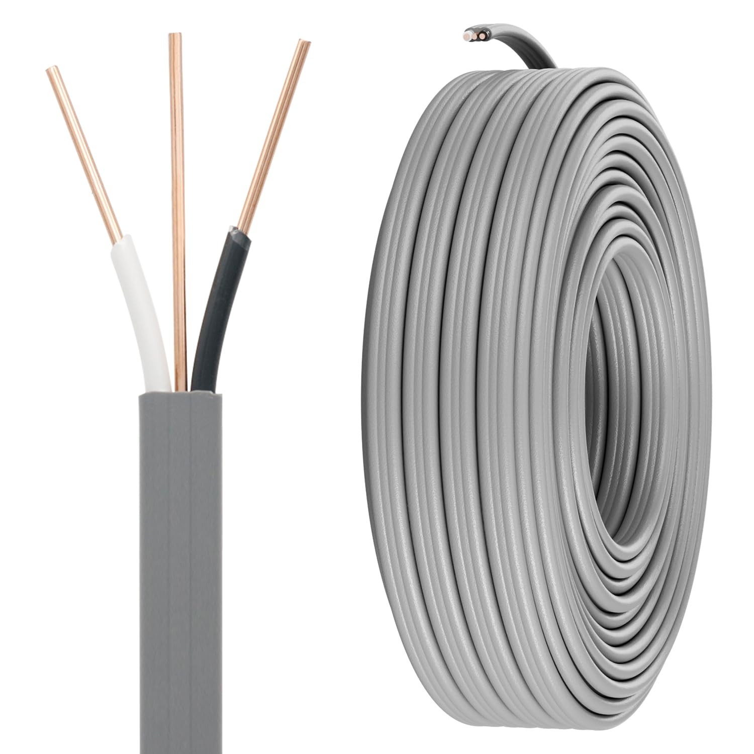 14/2 UF-B Wire with Ground, 100 FT Direct Burial Feeder Cable | ETL Listed, Soli