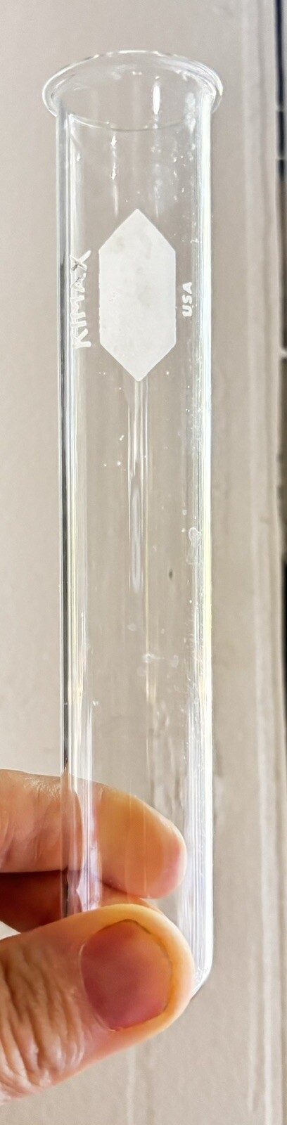 VTG KIMAX KIMBLE Glass 75mL Reuseable Plain Test Tube 25mm OD x 200mm Length B