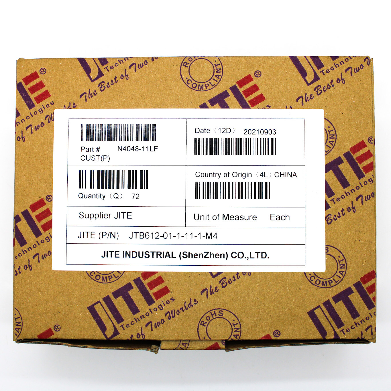 JITE JTB Series 300V 10A 11-Pole European Terminal Block JTB612-01-1-11-1-M4