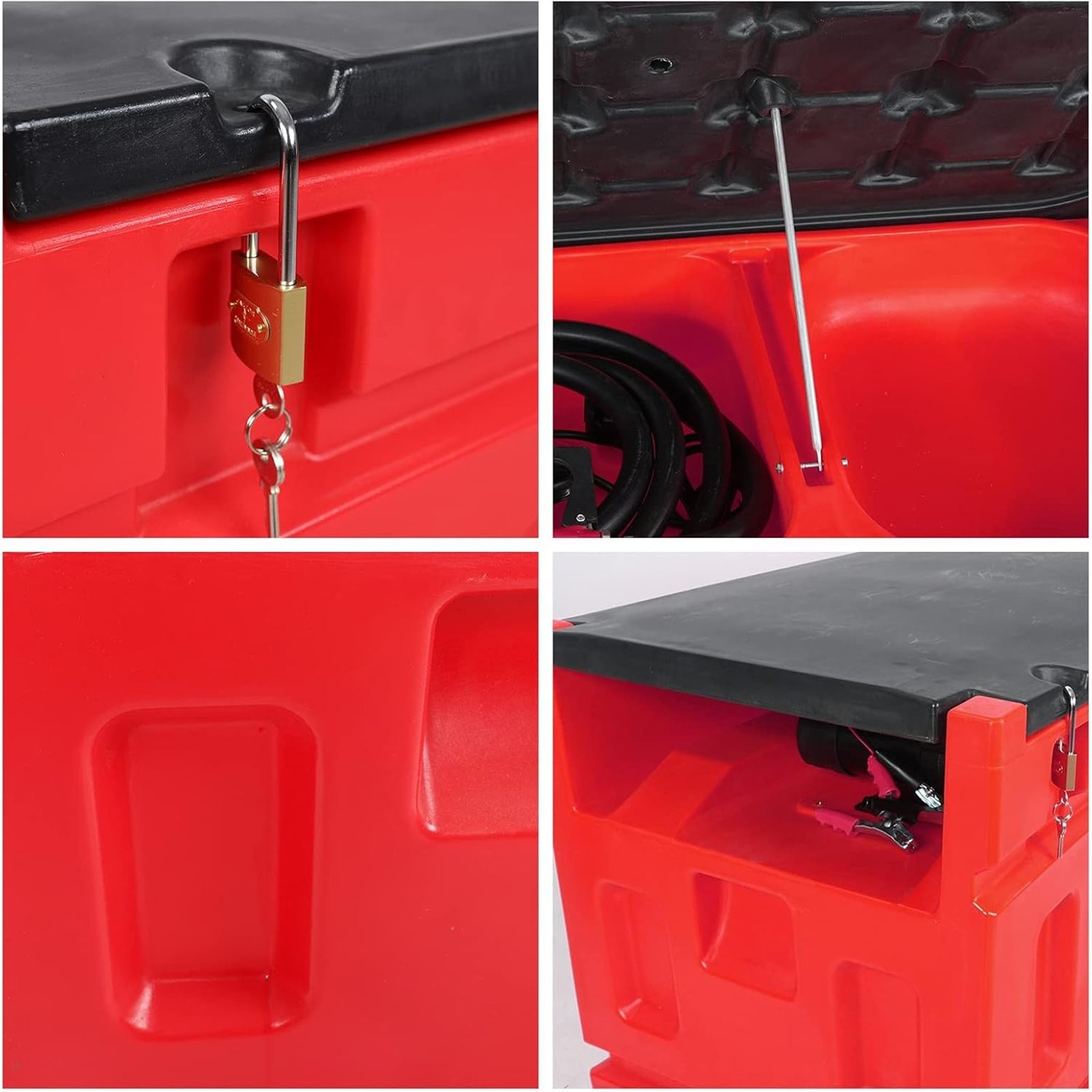 Portable 48 Gallon Gasoline Tank 15 GPM/57 LPM 12V Electric Transfer Pump Red