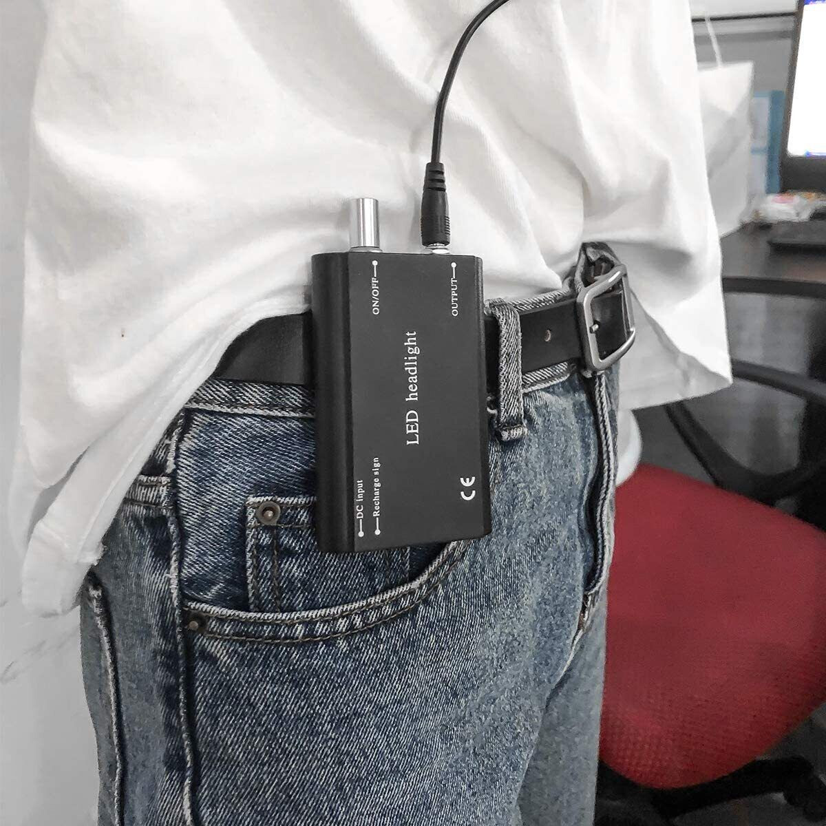 Rechargeable Battery 1800Mah with Belt Clip For Dental LED Head Light Black USA