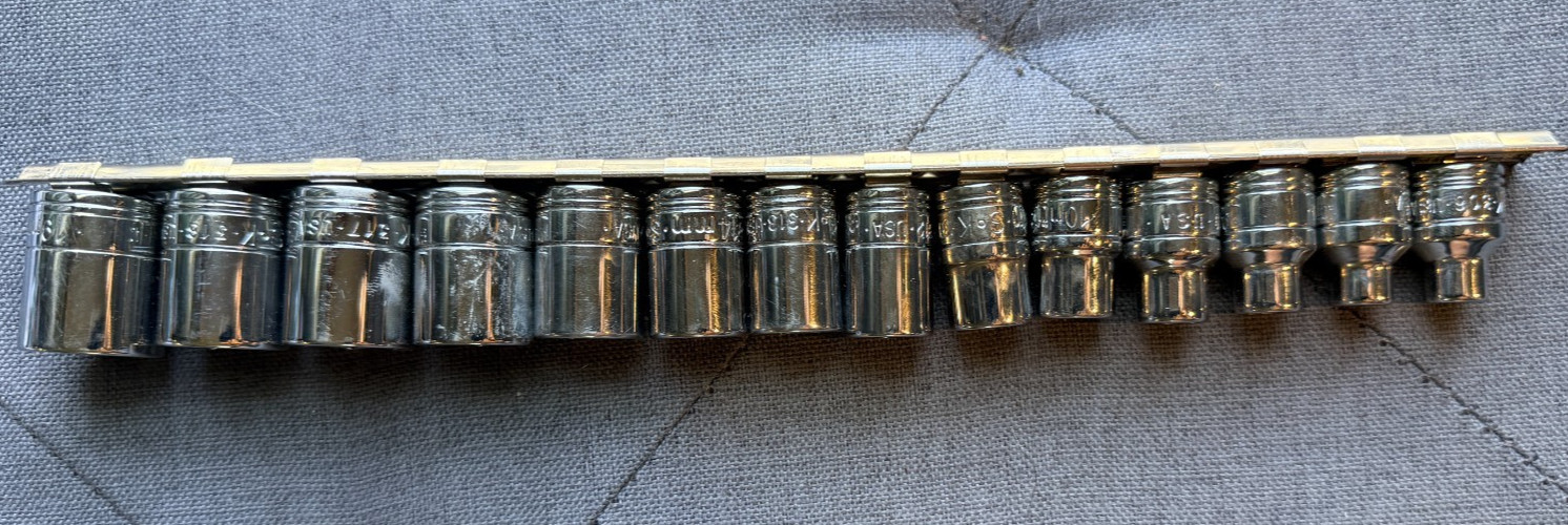 SK Tools 14 Piece 3/8″ Drive 6 Pt. Metric Chrome Socket Set USA