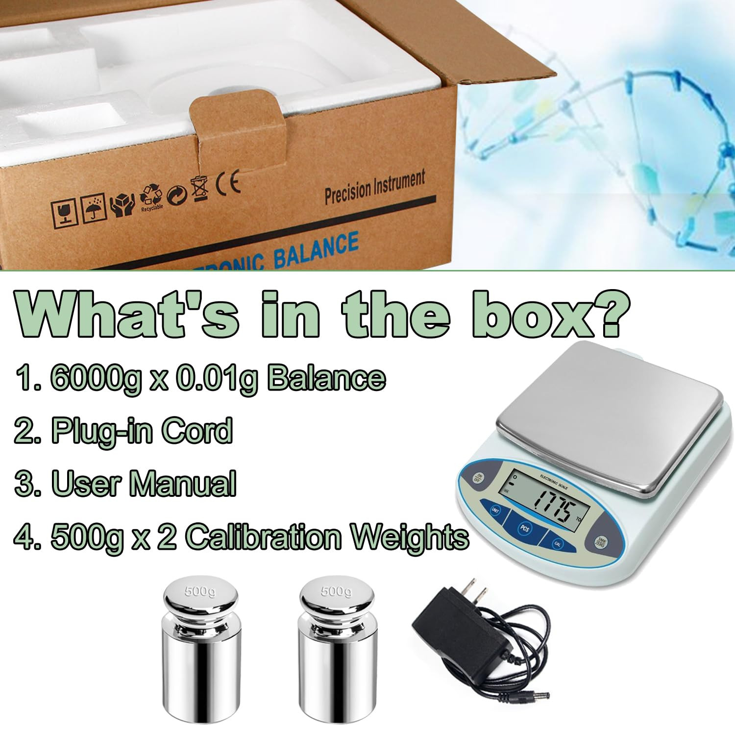 Lab Scale 6000G X 0.01G Accuracy 0.01 High Precision Electronic Analytical Ba…