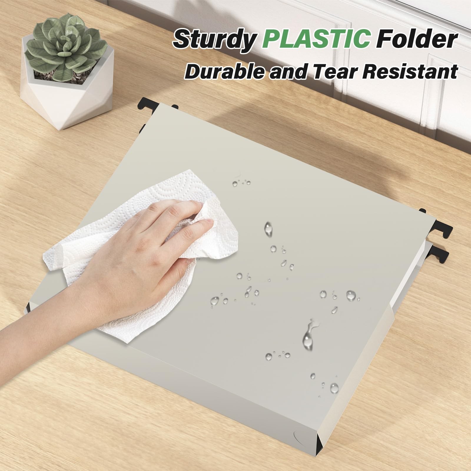 Extra Capacity Plastic Hanging File Folders Letter Size,Heavy Duty 2″ Accordi…