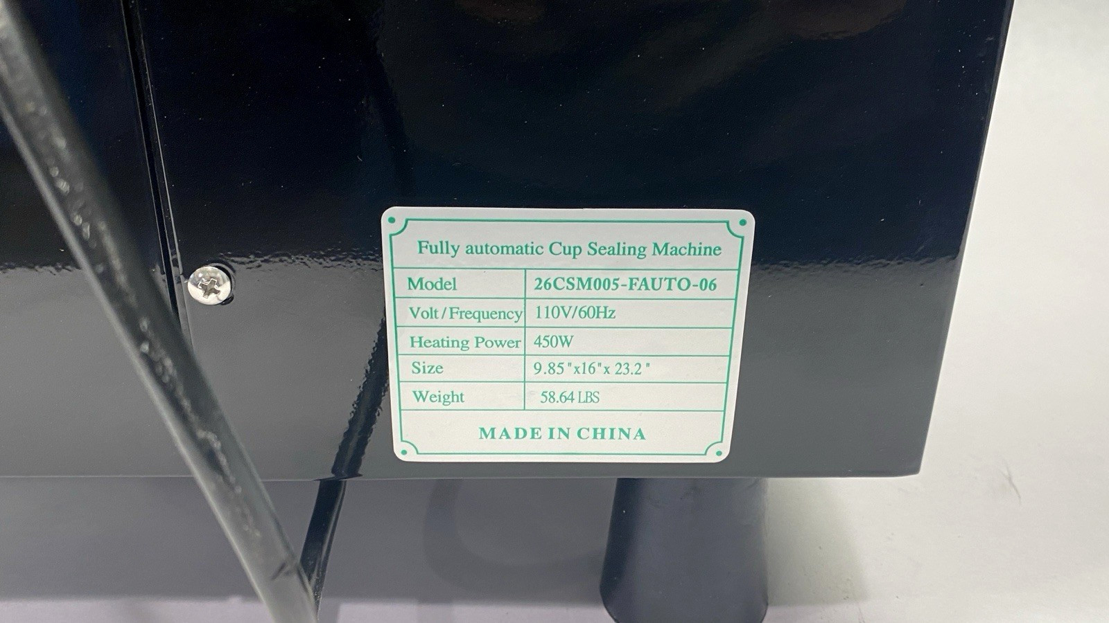 Vevor 26CSM005-FAUTO-06 Automatic Cup Sealing Machine 450W 90-95mm 400-600 Cup/h