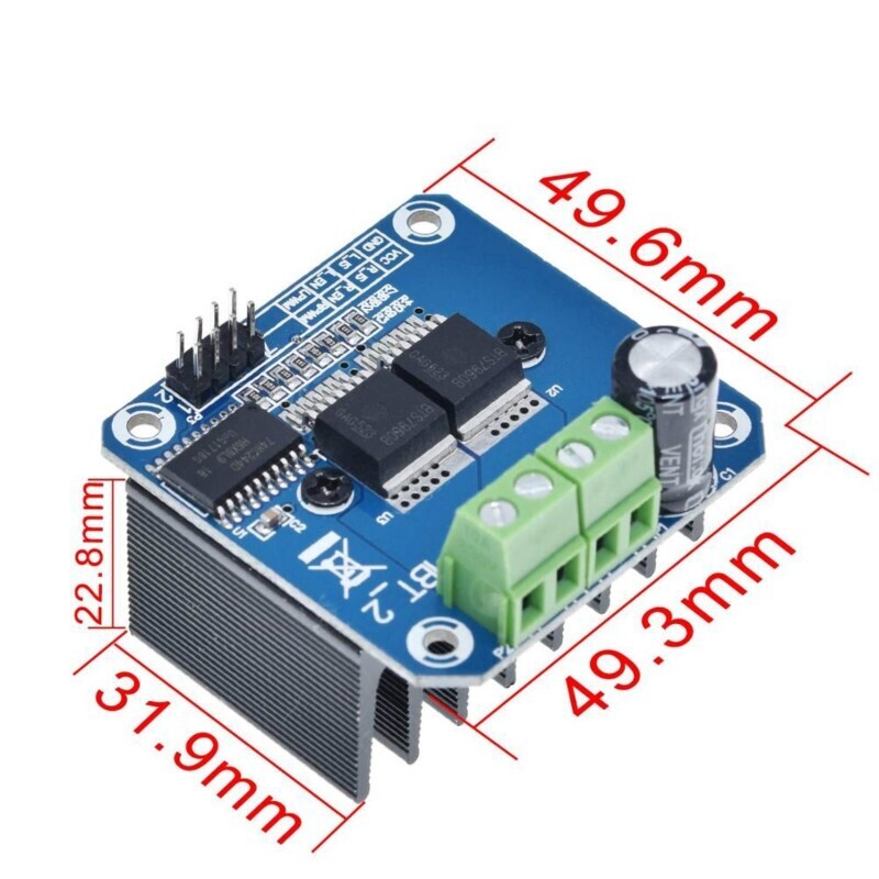 Double BTS7960 43A H-bridge High-power smart car Motor drive module