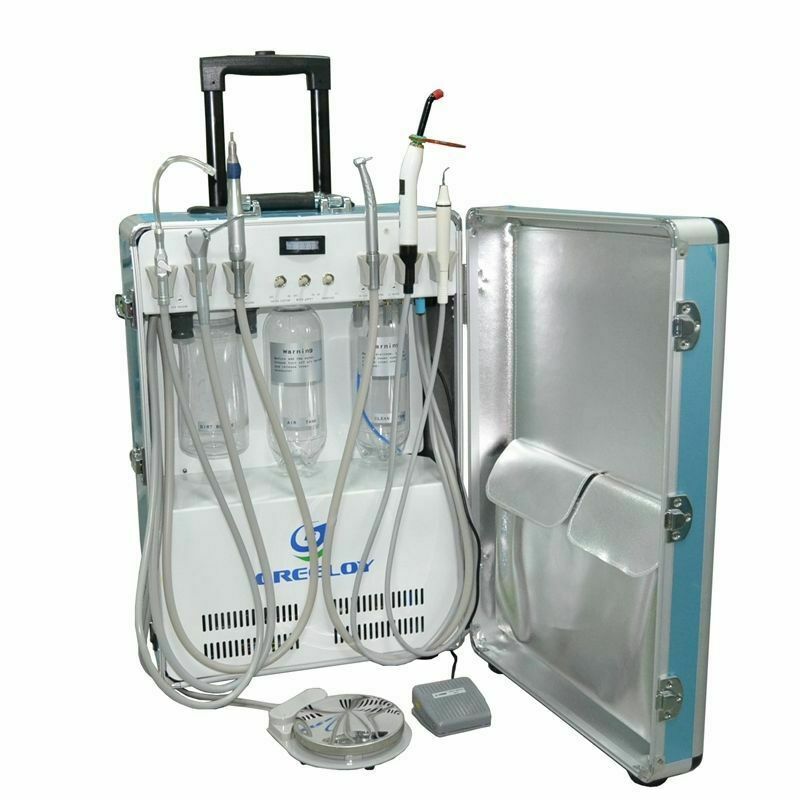 Greeloy Dental Unit with Air Compressor Ultrasonic Scaler Curing Light 4 Hole US