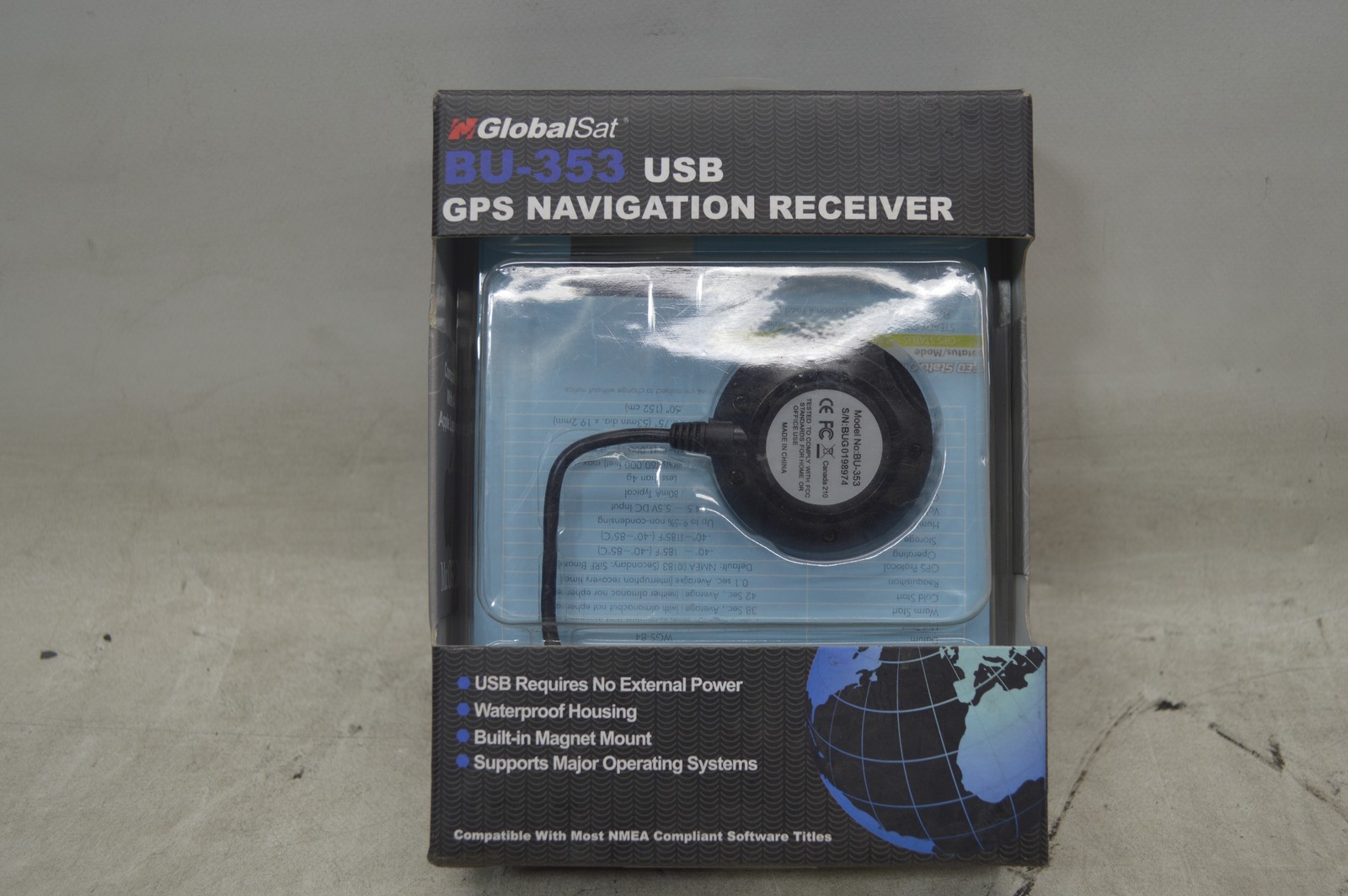 GlobalSat BU-353 Version 3.2.4 GPS Receiver New In Box