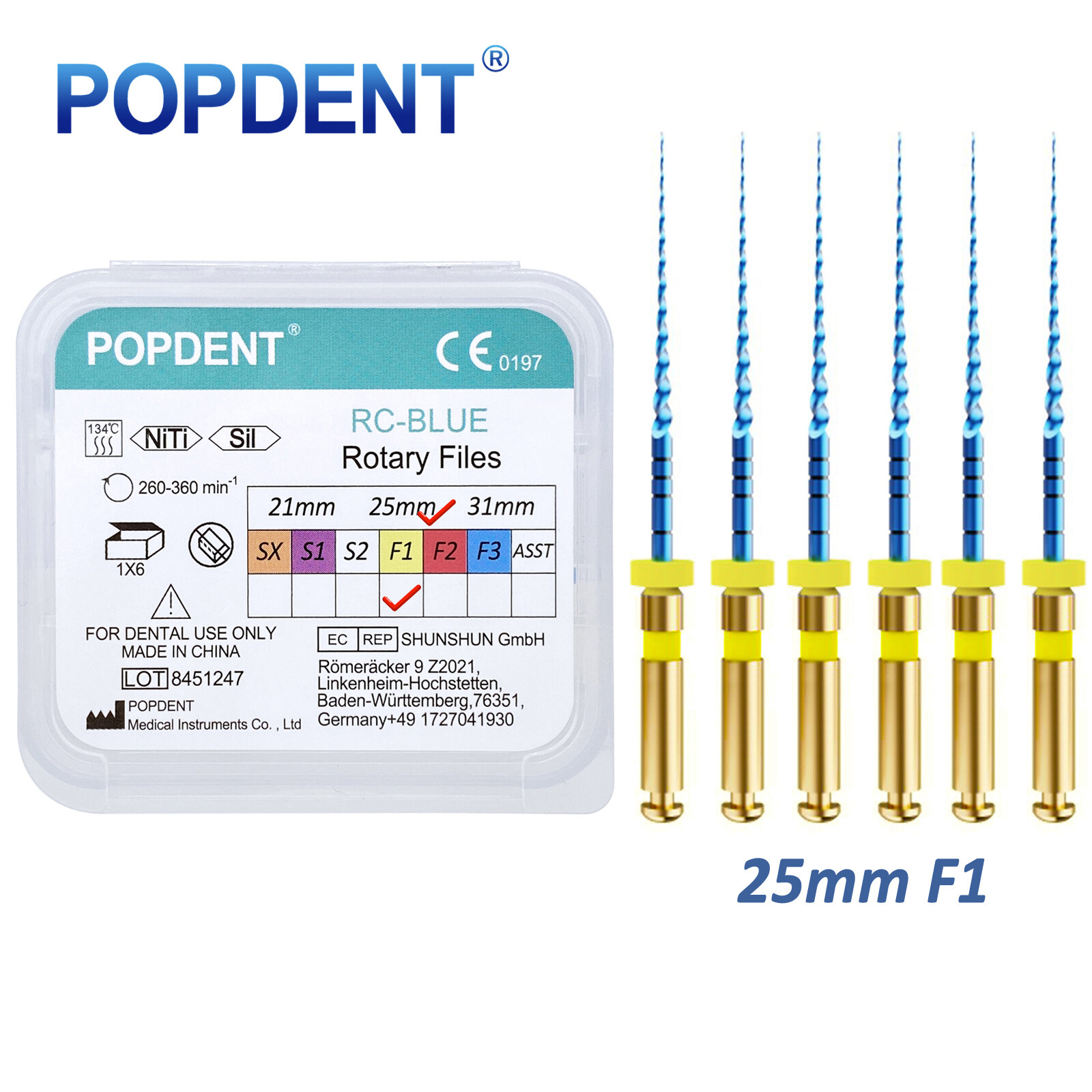POPDENT Dental Endo Rotary Files X-Pro Gold Taper NITI Endodontic Root Files