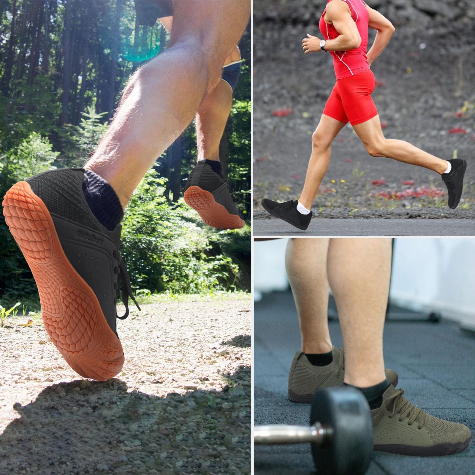 relxfeet Men’s Barefoot Trail Running Shoes Minimalist Wide Toe Box Design Ze…