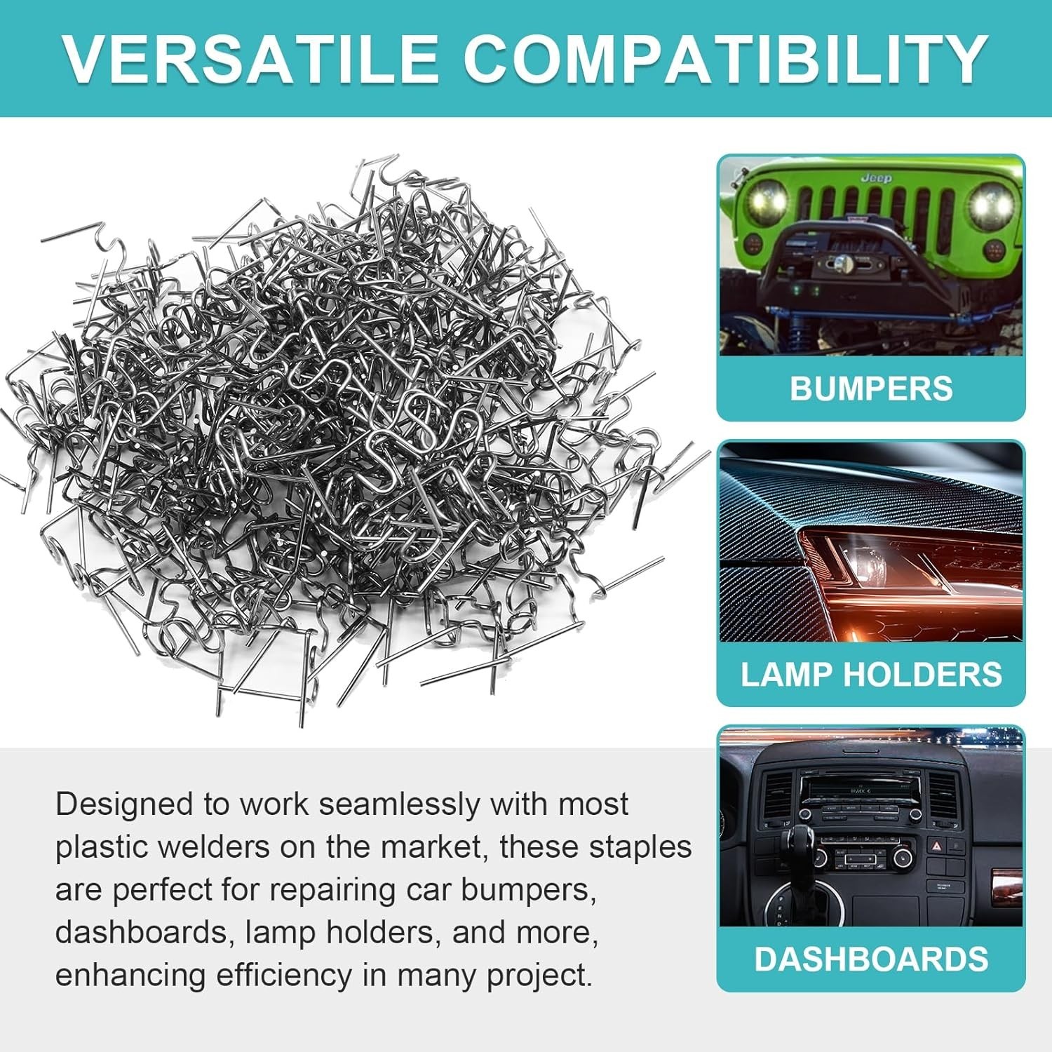 1000PCS Welding Rods Hot Staples Plastic Repair Machine Welding Staples for Hot