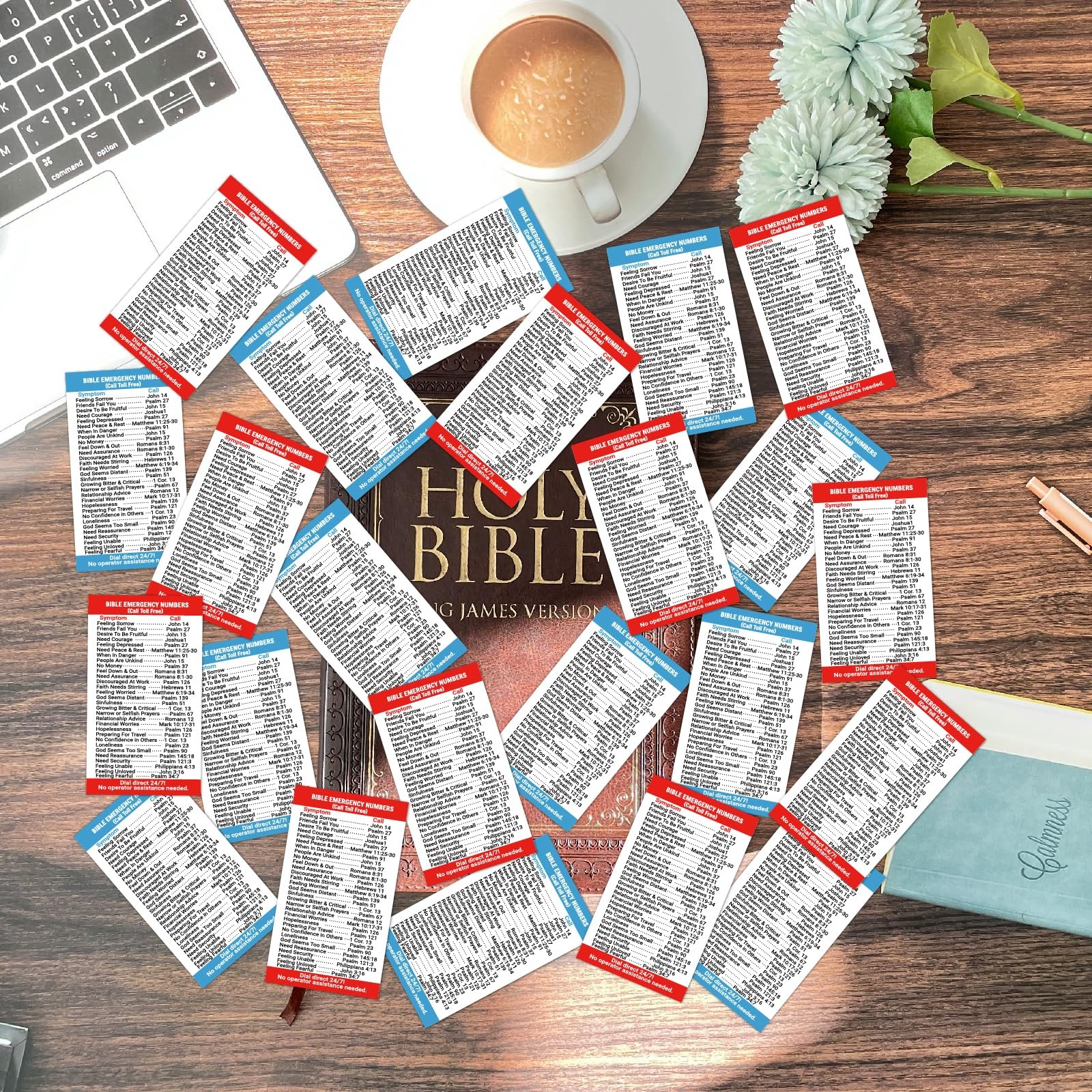 Fankya 240pcs Bible Emergency Numbers 4.4 x 2.2 In,