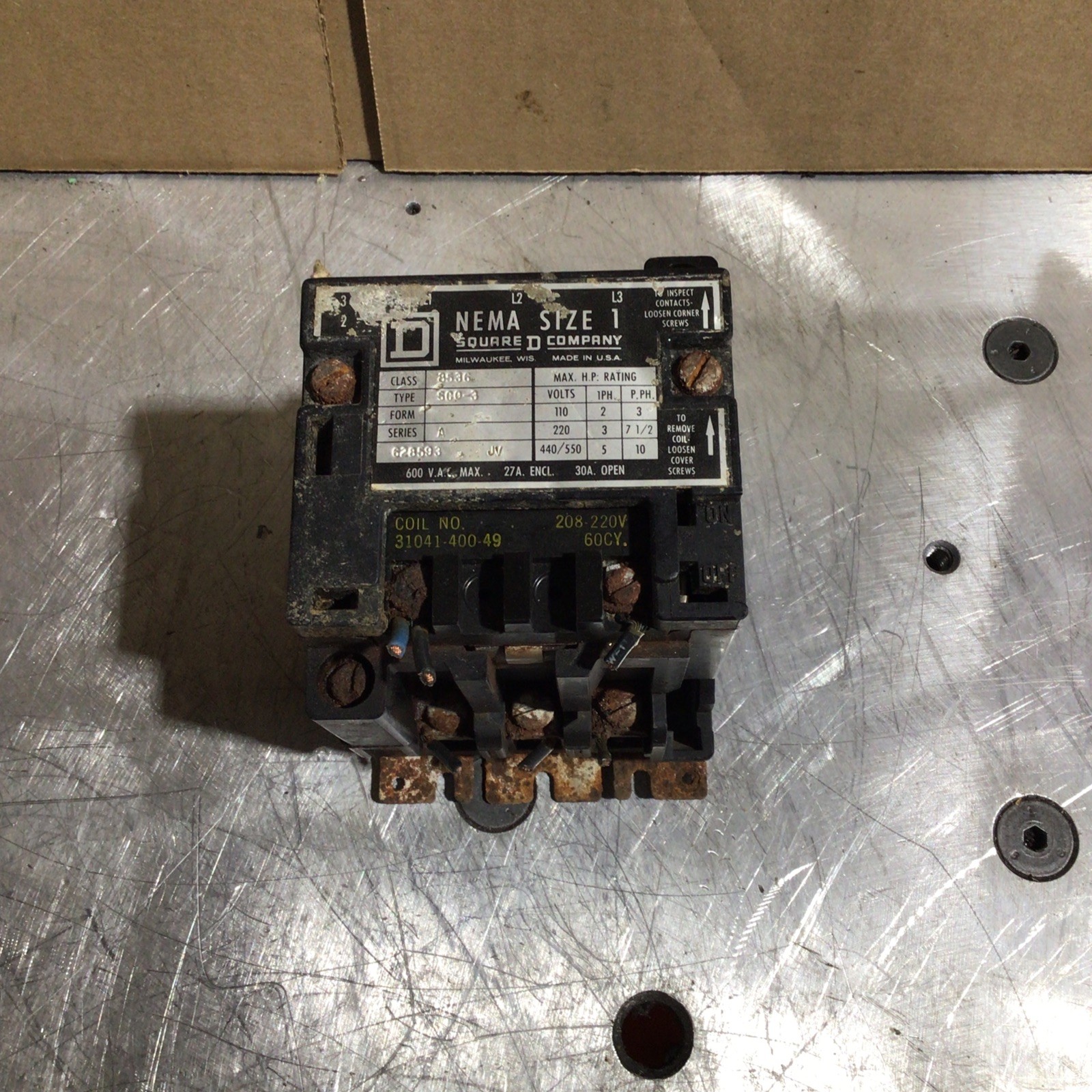 Square D 8536 SCO-3 Motor Series A