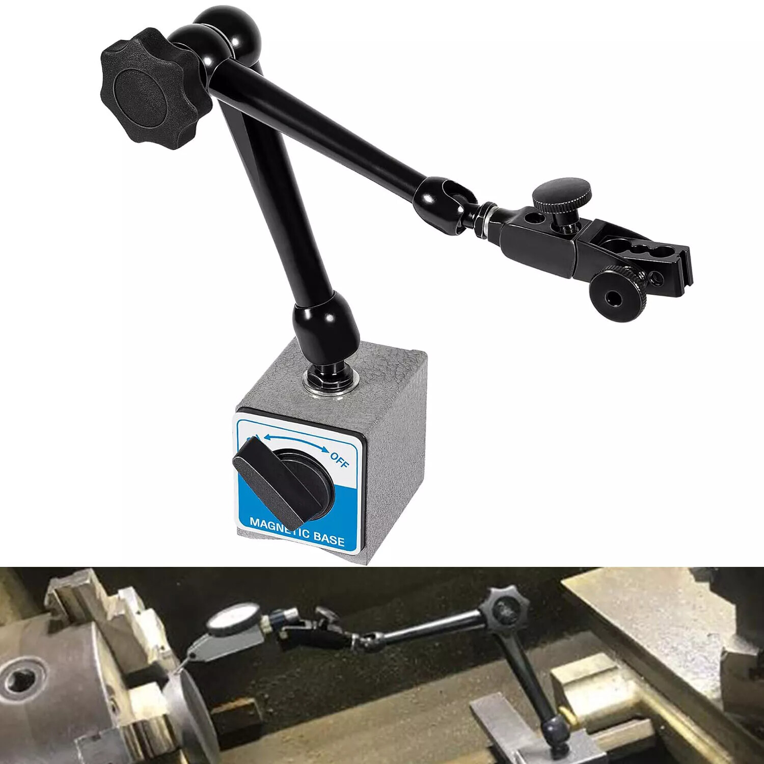 For Noga DG61003 Magnetic Base Dial & Test Indicator Holder With Fine Adjustment